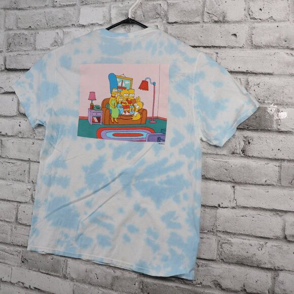 The Simpson's Character Graphic Blue Tie Dye SZ XL Unisex Short Sleeve T-Shirt - Picture 8 of 9